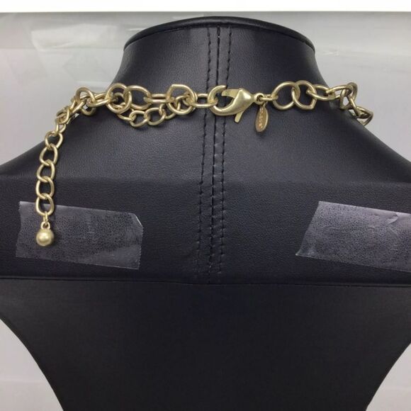 Chico's Goldtone Turquoise Layered Chain Necklace 24" - Picture 3 of 5